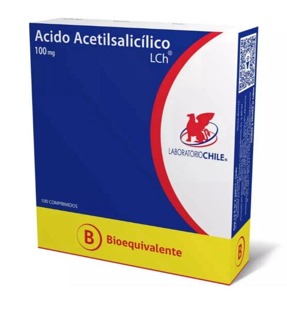 Ácido Acetilsalicílico 100 mg x 100 comprimidos LABORATORIO CHILE